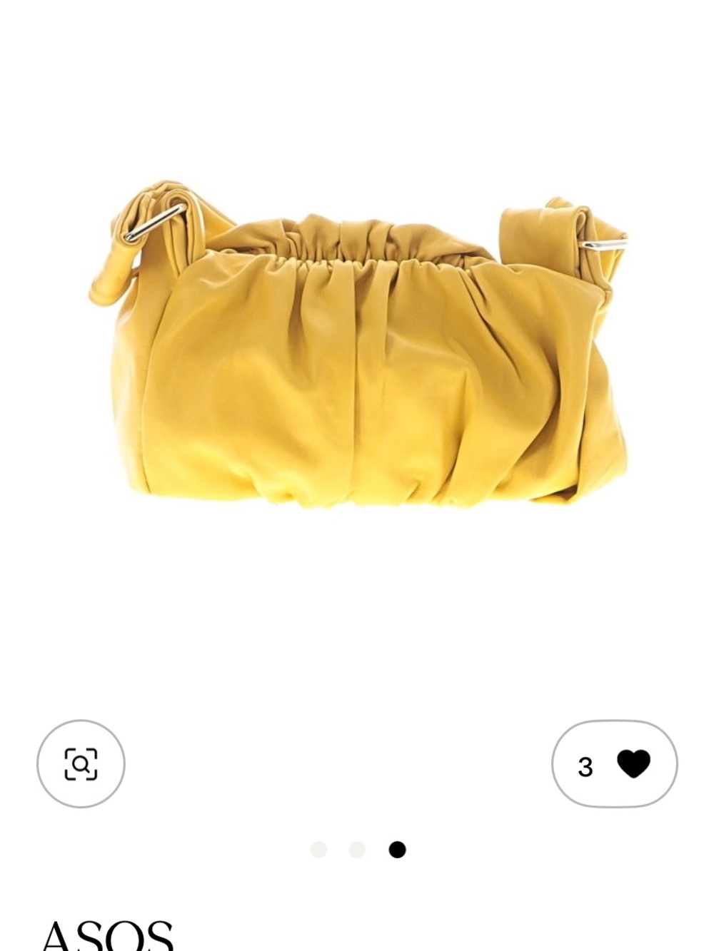 ASOS Mustard Ruched Shoulder Bag - Picture 3 of 3